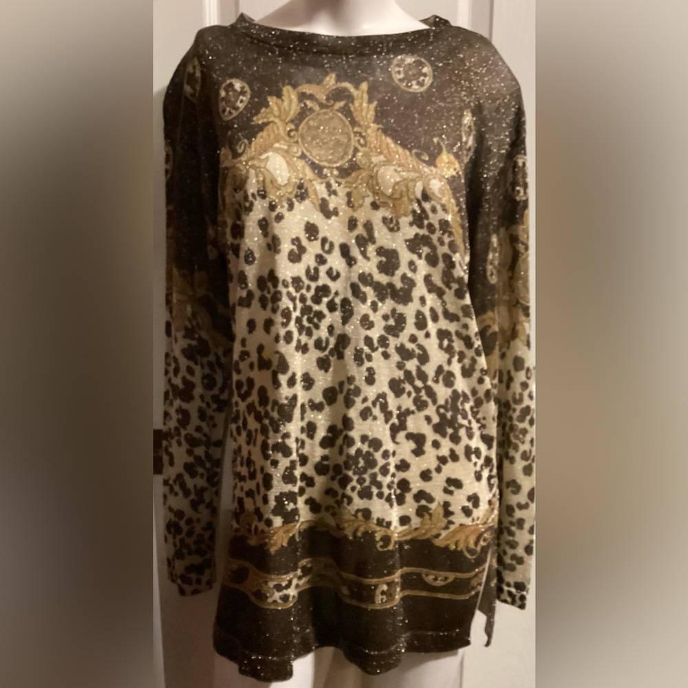 GOLD and BRONZE ANIMAL PRINT BLOUSE